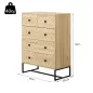 Armario Auxiliar Cajonera Cómoda 5 Cajones Mesilla de Noche Organizador Almacenaje Oficina 80x39,5x110cm