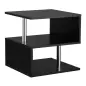 Mesita Auxiliar Mesa Auxiliar Pequeña Mesa para Sofá de Forma S con Compartimento Abierto Moderno 50x50x50 cm Negro