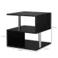 Mesita Auxiliar Mesa Auxiliar Pequeña Mesa para Sofá de Forma S con Compartimento Abierto Moderno 50x50x50 cm Negro