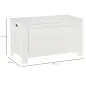Baúl de Almacenaje con Tapa Baúl de Almacenaje Versátil con Bisagra de Seguridad para Pasillo Salón 81x40x46 cm Blanco