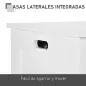 Baúl de Almacenaje con Tapa Baúl de Almacenaje Versátil con Bisagra de Seguridad para Pasillo Salón 81x40x46 cm Blanco