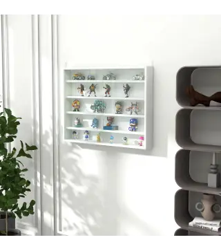 Vitrina Expositora para Colecciones de 5 Niveles, Vitrina de Pared, con Estantes Ajustables y 2 Puertas Correderas de Vidrio, pa