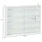 Vitrina Expositora para Colecciones de 5 Niveles, Vitrina de Pared, con Estantes Ajustables y 2 Puertas Correderas de Vidrio, pa