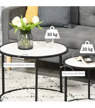 Juego de 2 Mesas Auxiliares