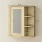 Armario de Baño con Espejo Armario de Pared con Estantes Abiertos 66x17x63 cm Natural