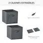 Estantería para Libros de 4 Cubos Librería Modular con 2 Cajones Extraíbles de Tela no Tejida para Oficina Estudio Dormitorio 61
