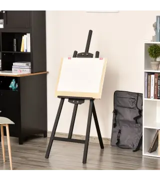 Caballete de Pintura de Madera Caballete de Dibujo con Ángulo Ajustable de 75° Soporte Trípode y Pincel para Lienzos 51,5x71,5x1