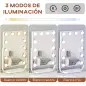Espejo de Maquillaje con Luz Espejo Hollywood de Mesa con 12 LED 3 Modos y Luz Ajustable Pantalla Táctil y Función de Memoria pa