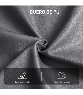 Butaca de Salón Tapizado en PU Sillón Lectura con Asiento Acolchado Reposabrazos Patas Metálicas Gris