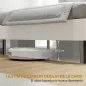 Estructura de Cama Doble con Cabecero Ajustable en Altura Tapizada en Borreguito Listones de Soporte Blanco