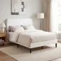 Estructura de Cama Doble con Cabecero Ajustable en Altura Tapizada en Borreguito Listones de Soporte Blanco