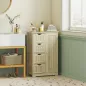 Armario de Baño Columna de Baño Estrecha con 4 Cajones y Estante Ajustable Estilo Moderno 56x30x83 cm Madera Natural