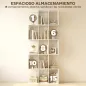 Librería en Forma de S de 5 Niveles para Salón Dormitorio Estudio Oficina 80x24x200 cm Blanco