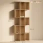Librería en Forma de S de 5 Niveles para Salón Dormitorio Estudio Oficina 80x24x200 cm Roble