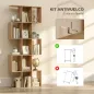 Librería en Forma de S de 5 Niveles para Salón Dormitorio Estudio Oficina 80x24x200 cm Roble