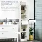 Columna de Baño con 1 Cajón y 5 Estantes Abiertos Mueble Auxiliar de Baño Estilo Moderno 30x28x170 cm Blanco