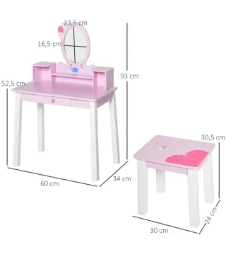 Tocador Infantil con Taburete
