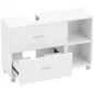 Mueble Bajo Lavabo Mueble de Baño con 2 Cajones y 2 Estantes Abiertos para Lavabo con Pedestal 90x30x60 cm Blanco