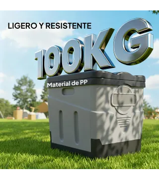 Inodoro Portátil WC Portátil de PP con 12 Paquetes de Agente Solidificante y 12 Bolsas Carga 100kg Exterior Gris Oscuro