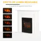 Chimenea Eléctrica Decorativa con 2 Configuraciones de Calor Temporizador y Llama Regulable 102x30x95cm Blanco