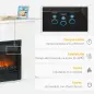 Chimenea Eléctrica Decorativa con 2 Configuraciones de Calor Temporizador y Llama Regulable 102x30x95cm Blanco