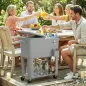 Carrito Nevera de 76L con Ruedas Estante Abrebotellas Recogetapas Drenaje y 2 Asas para Patio Fiesta 92x39x81 cm Plata