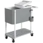 Carrito Nevera de 56L con Ruedas Estante Abrebotellas Recogetapas Drenaje y Asa para Patio Fiesta 84x38x83 cm Gris