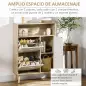 Mueble Zapatero para 8 Pares de Calzado con 2 Cajones Abatibles Armario y Balda 80x25,5x112,5 cm Natural y Blanco Mueble Zapatero para 8 Pares de Calzado con 2 Cajones Abatibles Armario y Balda 80x25,5x112,5 cm Natural y Blanco