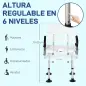 Silla para Ducha Taburete de Ducha Antideslizante con Altura Ajustable y Apoyabrazos Regulable Carga 136 kg Silla para Ducha Taburete de Ducha Antideslizante con Altura Ajustable y Apoyabrazos Regulable Carga 136 kg