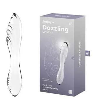 SATISFYER DAZZLING CRYSTAL DILDO HOT & COLD TEMPERATURE PLAY TRANSPARENTE 1UN
