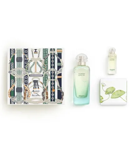 HERMES UN JARDIN SUR LE NIL EAU DE TOILETTE 100ML VAPORIZADOR + MINIATURA 7 5ML + JABON 50GR