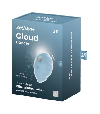 SATISFYER CLOUD DANCER CLITORAL DOUBLE AIR PULSE VIBRADOR AZUL 1UN