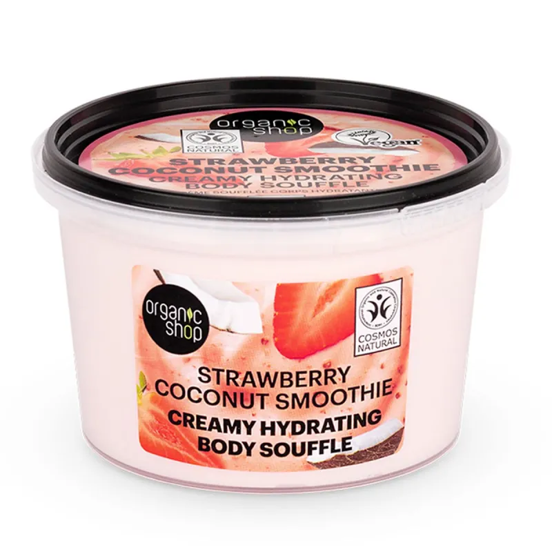 ORGANIC SHOP STRAWBERRY COCONUT SMOOTHIE CREAMY HYDRATING BODY SOUFFLE 250ML