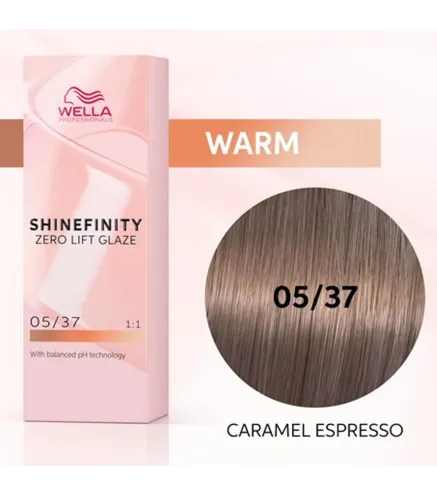 WELLA SHINEFINITY ZERO LIFT GLAZE TINTE 05/37 CARAMEL ESPRESSO 1UN