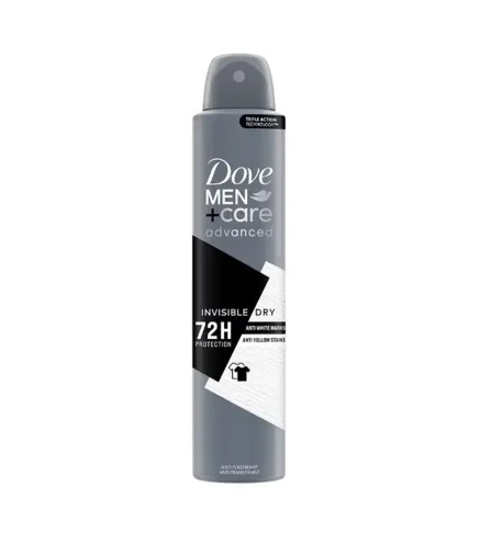 DOVE MEN ADVANCED INVISIBLE DRY 72H SPRAY ANTI-AMARILLOS ANTI-TRANSPIRANTE 200ML VAPORIZADOR