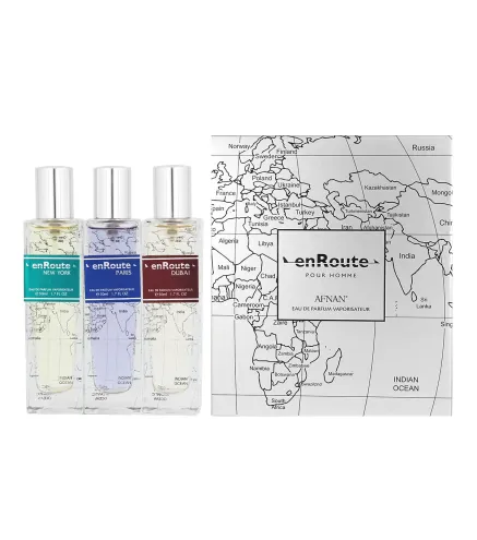 AFNAN ENROUTE EAU DE PARFUM POUR HOMME NEW YORK 50ML + EAU DE PARFUM 50ML PARIS + EAU DE PARFUM 50ML DUBAI