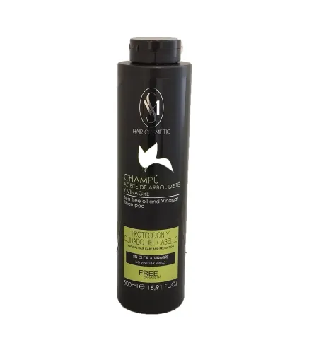 HAIR COSMETIC SM VINAGRE Y ACEITE DE ARBOL DE TE CHAMPU SIN PARABENOS SIN OLOR 500ML