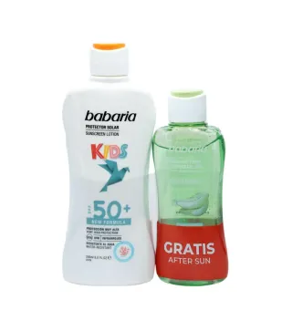 BABARIA KIDS PROTECTOR SOLAR SPF50+ RESISTENTE AL AGUA 200ML + BALSAMO AFTER SUN 1U