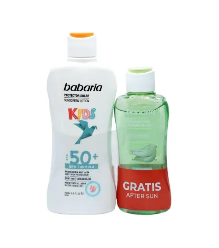BABARIA KIDS PROTECTOR SOLAR SPF50+ RESISTENTE AL AGUA 200ML + BALSAMO AFTER SUN 1U