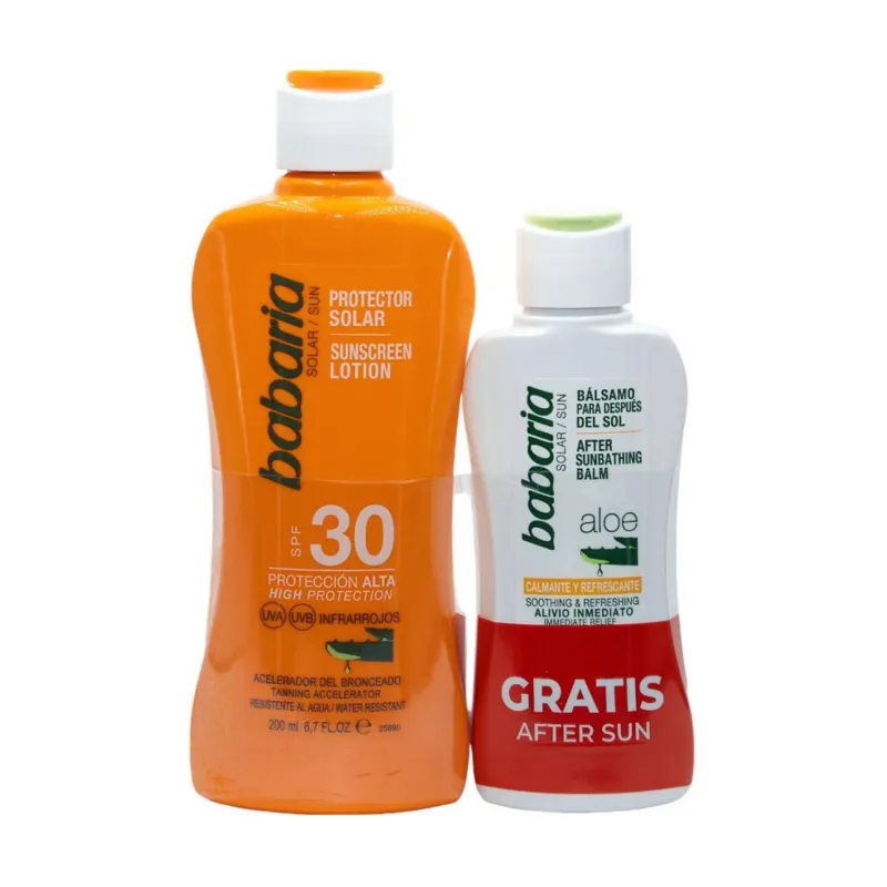BABARIA ALOE PROTECTOR SOLAR SPF30 200ML + BALSAMO AFTER SUN 1U