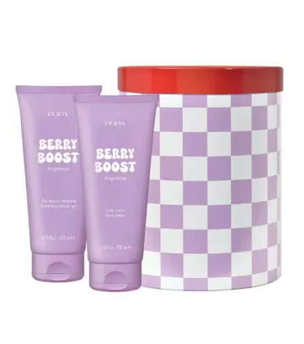 PUPA BERRY BOOST LOCION CORPORAL PERFUMADA 200ML + GEL DE BAÑO EXFOLIANTE 200ML + CAJA 1U