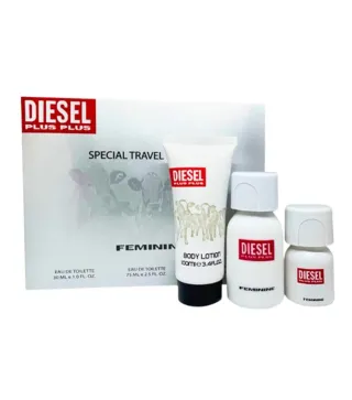 DIESEL PLUS SPECIAL TRAVEL FEMININE EAU DE TOILETTE 75ML + EAU DE TOILETTE 30ML VAPORIZADOR + CREMA CORPORAL PERFUMADA 100ML