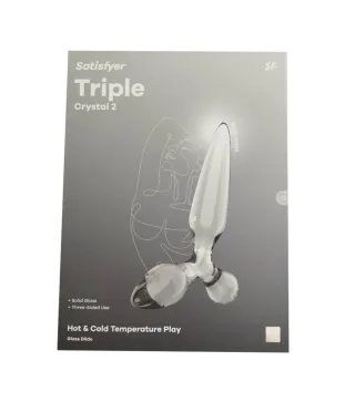 SATISFYER TRIPLE CRYSTAL 2 DILDO BLANCO 1UN