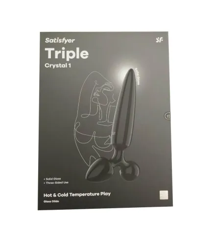 SATISFYER TRIPLE CRYSTAL 1 DILDO NEGRO NEGRO 1UN