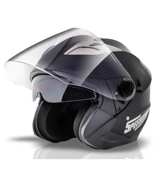 SPEEDWAY URBAN JET MATT CASCO DE MOTO NEGRO NEGRO TAMAÑO S 1UN