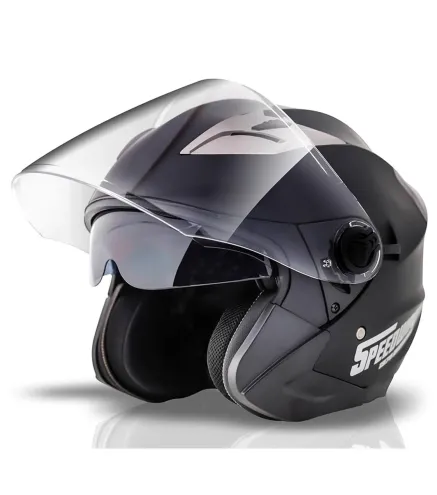 SPEEDWAY URBAN JET MATT CASCO DE MOTO NEGRO NEGRO TAMAÑO S 1UN
