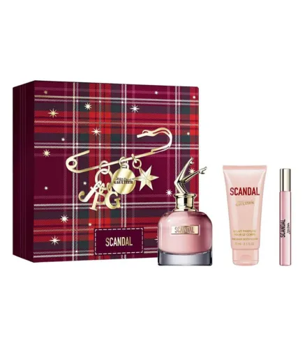 JEAN PAUL GAULTIER SCANDAL EAU DE PARFUM 80ML VAPORIZADOR + LOCION CORPORAL PERFUMADA 25ML + MINIATURA 10ML