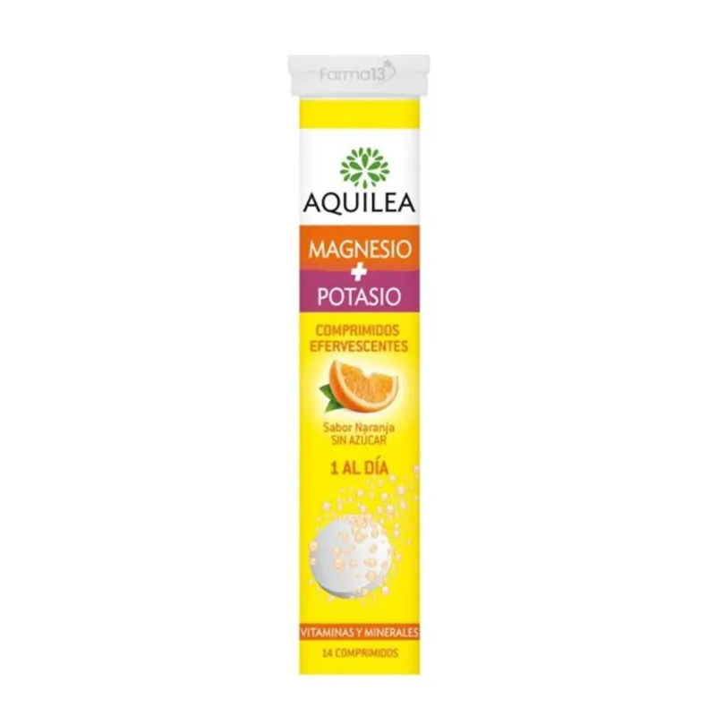AQUILEA MAGNESIO + POTASIO PASTILLAS EFERVESCENTES SABOR NARANJA SIN AZUCAR 1UN