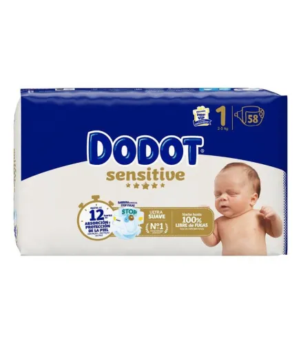 DODOT SENSITIVE PAÑALES 2-5KG 5000GR