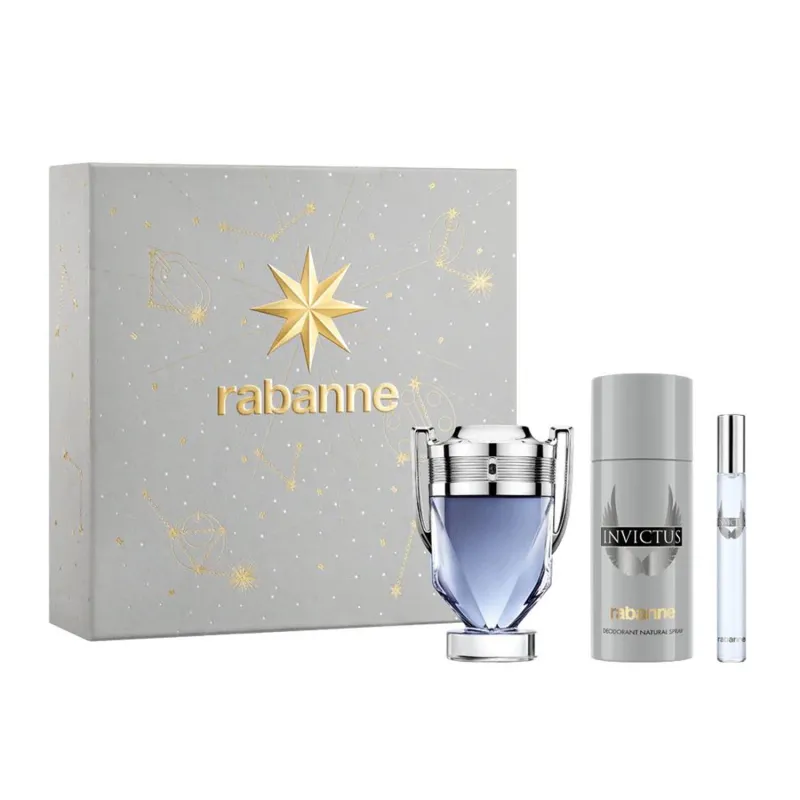 PACO RABANNE INVICTUS EAU DE TOILETTE 100ML VAPORIZADOR + DESODORANTE 150ML VAPORIZADOR + MINIATURA 10ML PACO RABANNE INVICTUS EAU DE TOILETTE 100ML VAPORIZADOR + DESODORANTE 150ML VAPORIZADOR + MINIATURA 10ML